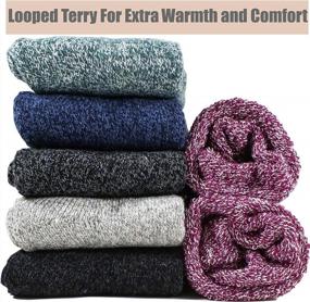 img 3 attached to Insulated Merino Wool Socks For Women - 6 Pairs Of Thermal Winter Boot Socks For Heavy Duty Cold Weather, Size 9-11