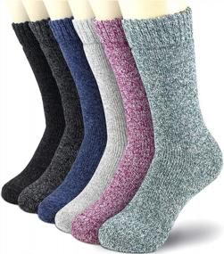 img 4 attached to Insulated Merino Wool Socks For Women - 6 Pairs Of Thermal Winter Boot Socks For Heavy Duty Cold Weather, Size 9-11