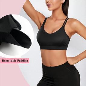 img 2 attached to Get Comfortable And Supported In Rolewpy'S Strappy Yoga Sports Bras For Women