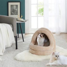 img 3 attached to WESTERN HOME WH Pet Tent Cave Bed for Cats Small Dogs, 2-in-1 Cat and Kitten Bed Hut with Removable and Washable Design, Indoor Outdoor Cozy Sleeping Space for Cats, Anti-Slip Bottom - Pet Supplies