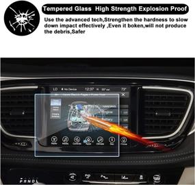 img 3 attached to 📱 Chrysler Pacifica Uconnect Display Navigation Screen Protector - 2016 2017 2018 Model - HD Clear Tempered Glass Shield, Scratch-Resistant, Ultra HD Extreme Clarity (8.4-Inch)