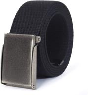 👔 canvas flip top brushed silver nickel men's belts - stylish accessories for every occasion logo