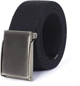 img 4 attached to 👔 Canvas Flip Top Brushed Silver Nickel Men's Belts - Stylish Accessories for Every Occasion