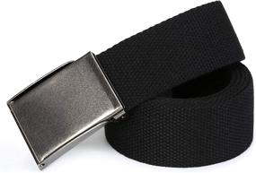 img 3 attached to 👔 Canvas Flip Top Brushed Silver Nickel Men's Belts - Stylish Accessories for Every Occasion