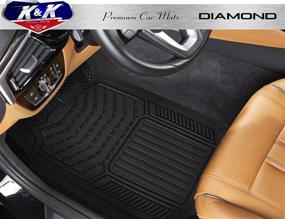 img 1 attached to KnK Diamond Car Mats: All-Weather Luxury Floor Mats for Cars, SUVs, Trucks - Durable, Odorless, and Premium Carpet Protectors - 4-Piece Set