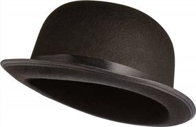 img 1 attached to The Detective’S Sidekick Halloween Costume Accessory Kit - Classic Book Novel Character - Includes Iconic Black Derby Bowler Hat, Bow Tie, Fake Mustache, & Monocle - Party, Roleplay, Cosplay Outfits