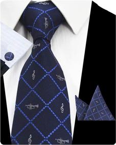 img 4 attached to 👔 GUSLESON Stylish Necktie Set with Handkerchief and Cufflinks