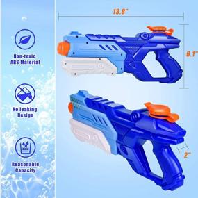 img 3 attached to 3 Pack Water Guns: 600CC Super Blaster Soaker For Boys Girls - Long Range High Capacity Summer Pool Beach Outdoor Water Fighting Toy (Blue)