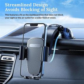 img 3 attached to 📱 Universal Car Phone Holder Mount for Dashboard/Windshield - Handsfree, Washable, Strong Suction, 360° Rotation | Compatible with iPhone & Android Smartphones