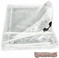 🌧️ ultimate protection: heavy duty waterproof outdoor clear tarp curtain with grommets - pvc clear transparent large tarp for garden canopy rainproofing logo