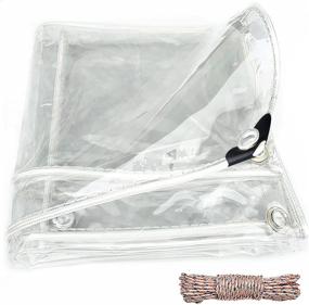 img 4 attached to 🌧️ Ultimate Protection: Heavy Duty Waterproof Outdoor Clear Tarp Curtain with Grommets - PVC Clear Transparent Large Tarp for Garden Canopy Rainproofing