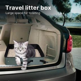 img 2 attached to 🐱 LIOOPET Collapsible Travel Litter Box with Leak-Proof Lid for Cats - Portable & Ideal for Hotel Stays, Road Trips - (18x14x5.5 Inches)