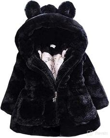 img 4 attached to Cozy Toddler Girls Winter Fleece Coat with Hood, Kids Hooded Faux Fur Jacket for Baby | Warm Winter Outwear