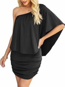 img 2 attached to Women'S Off The Shoulder Ruffle Bodycon Mini Dress For Club Parties
