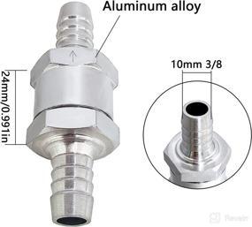 img 2 attached to 🔧 2-Pack 10mm (3/8-inch) Aluminum Alloy Non-Return One-Way Check Valve for Fuel Oil Petrol Diesel, with 4-Piece Universal Adjustable Hose Clamps and 1 Stubby Multibit 2-in-1 Screwdriver