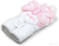 premium imported cotton baby hooded towel: 84cm x 84 cm, butterfly design logo