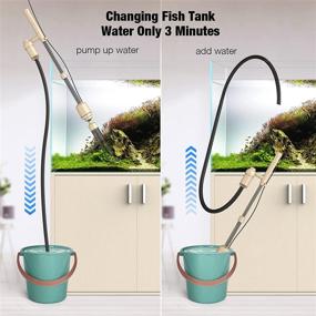 img 2 attached to 🐠 Bedee Electric Fish Tank Cleaner 6-in-1 Aquarium Vacuum Gravel Cleaner for Sand Cleaning, Automatic Water Changer and Filter System, Removable Siphon Device, 18W IP68 Waterproof – Safely Efficient, Beige