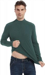 img 3 attached to Men'S Slim Fit Super Soft Mock Turtleneck Tee Shirt By Soojun