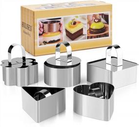 img 4 attached to Create Perfectly Shaped Desserts With HULISEN'S Stainless Steel Cake Ring Mold Set - 5 Rings And Pushers Included