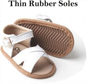 img 1 attached to Premium Leather Baby Sandals: Toddler Shoes For Boys & Girls, Soft-Sole Moccasins & More
