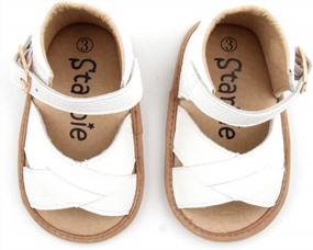 img 3 attached to Premium Leather Baby Sandals: Toddler Shoes For Boys & Girls, Soft-Sole Moccasins & More