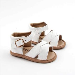 img 2 attached to Premium Leather Baby Sandals: Toddler Shoes For Boys & Girls, Soft-Sole Moccasins & More