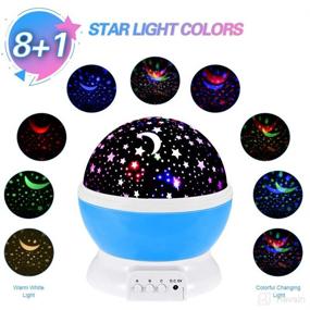 img 3 attached to 🌙 SnowCinda Toys: Moon Star Projector Light for 2-8 Year Old Boys - 360 Degree Rotation, 8 Color Changing Night Light - Best Gifts for 4-6 Year Old Boys (Blue)