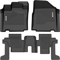 🔲 oedro floor mats: custom fit for 2013-2020 nissan pathfinder, infiniti jx35 & qx60 – black tpe all-weather guard logo