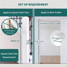 img 1 attached to 🐾 NWK Adjustable Pressure Mount Temporary Pet Gate for Dogs - Fits Openings from 31’’ to 43’’, with 32.5’’ Height Coverage - Ideal for Stairs, Hallways, Bedrooms