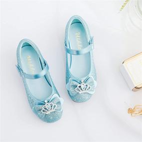 img 3 attached to ✨ Glitter Princess Ballerina Iridescent Girls' Shoes - Walofou Flats