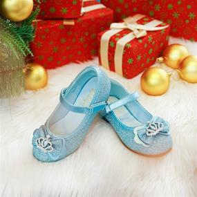 img 2 attached to ✨ Glitter Princess Ballerina Iridescent Girls' Shoes - Walofou Flats