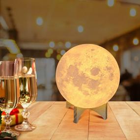 img 4 attached to Experience The Magic Of OxyLED Moon Lamp: 16 Colors, 3D Print, Remote & Touch Control, Perfect Gift For All Occasions