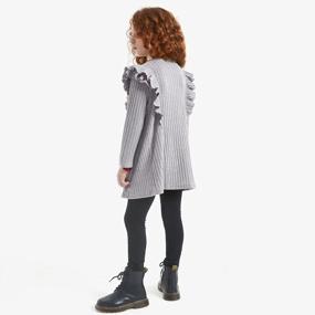 img 3 attached to Длинный вязаный кардиган-пальто для девочек - однотонный свитер, верхняя одежда, размеры 6-13 лет