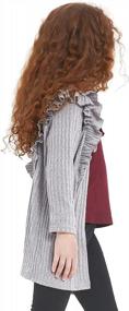 img 1 attached to Длинный вязаный кардиган-пальто для девочек - однотонный свитер, верхняя одежда, размеры 6-13 лет