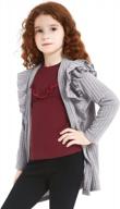 длинный вязаный кардиган-пальто для девочек - однотонный свитер, верхняя одежда, размеры 6-13 лет логотип