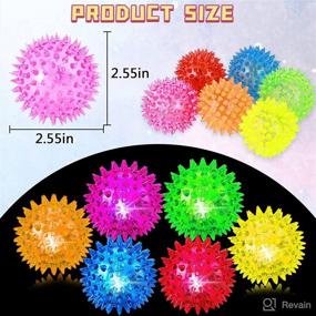 img 2 attached to 🔮 Bouncy Light Up Ball for Kids - LED Flashing Spiky Sensory Stress Balls: Perfect Fidget Sensory Toy & Party Favor for Toddlers 1-3 - 2.55inch Glow in the Dark Fun!