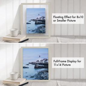 img 2 attached to Light Wood Floating Frame For Photos Up To 11X14 With Polished Glass By Americanflat - Display Any Size Picture With Style