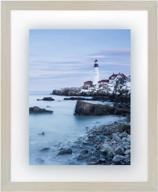 light wood floating frame for photos up to 11x14 with polished glass by americanflat - display any size picture with style logo