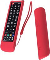 samsung tv remote case sikai shockproof silicone cover for samsung bn59-01301a bn59-01199f bn59-01042a aa59-00741a remote skin-friendly washable anti-lost with remote loop (red) logo