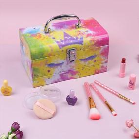 img 2 attached to Unicorn Little Girls Makeup Kit - Real Washable Makeup, Powder, And Lipsticks For Kids Toddlers, Perfect For Princess Birthday And Christmas Gifts