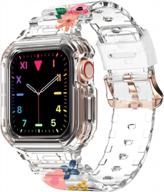 marguerite: ремешок для часов apple watch, совместимый с антижелтым цветом, с чехлом-бампером | 41 мм 40 мм 38 мм для серии 8 7 6 5 4 3 2 1 логотип