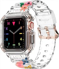 img 4 attached to Marguerite: ремешок для часов Apple Watch, совместимый с антижелтым цветом, с чехлом-бампером | 41 мм 40 мм 38 мм Для серии 8 7 6 5 4 3 2 1