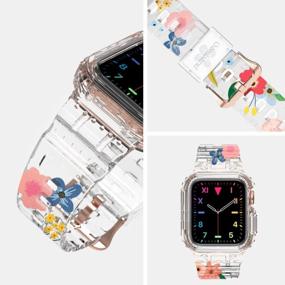 img 2 attached to Marguerite: Anti Yellow Compatible Apple Watch Band With Bumper Case | 41Mm 40Mm 38Mm For Series 8 7 6 5 4 3 2 1