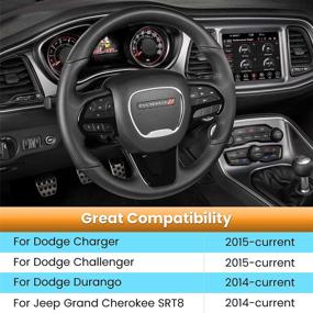 img 3 attached to Накладка на руль Аксессуары для салона Декоративный комплект для Dodge Challenger Charger 2015-2021 гг.
