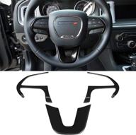 steering wheel cover trim interior accessories decoration kit for 2015-2021 dodge challenger charger logo