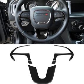 img 4 attached to Steering Wheel Cover Trim Interior Accessories Decoration Kit For 2015-2021 Dodge Challenger Charger