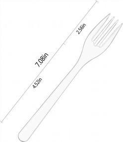 img 3 attached to Clear Disposable Plastic Forks Bulk - TashiBox 66 Sets Of Heavyweight Party Cutlery For Convenient Entertaining