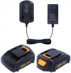 img 4 attached to Set Of 2 Biswaye WA3742 Chargers And WA3525 3.0Ah 20V Lithium Batteries Compatible With Worx 18V/20V Powershare Battery - Fits WA3520, WA3578, WA3575 For Enhanced Search Engine Optimization
