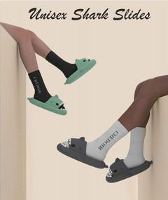 img 3 attached to Men & Women'S Cute Shark Slides - Anti-Slip Open Toe House Shoes For Beach Or Casual Wear!