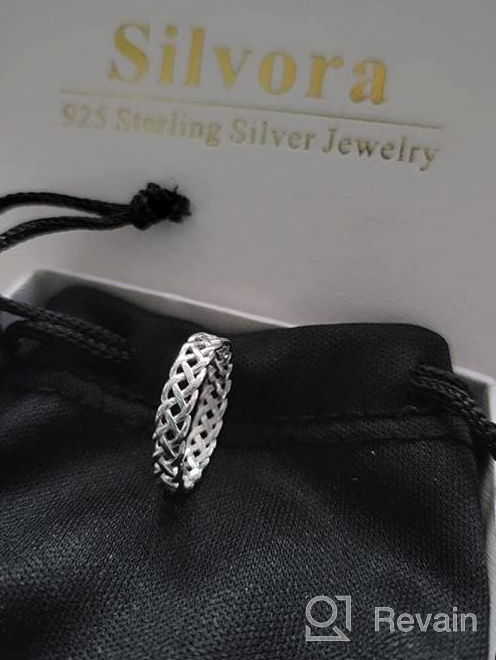 img 1 attached to Silvora Sterling Silver Celtic Knot/Cuban Link Chain Rings - Sturdy Vintage Eternity Band Ring Jewelry for Women and Men - Available in Size 4-12 review by Brad Bryant